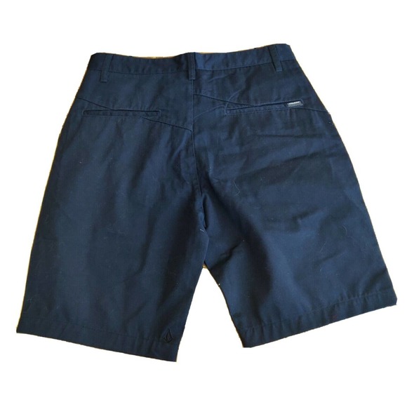 Volcom Men's Chino Shorts Navy Blue Size 28 Bermuda Flat Front. - Picture 2 of 7